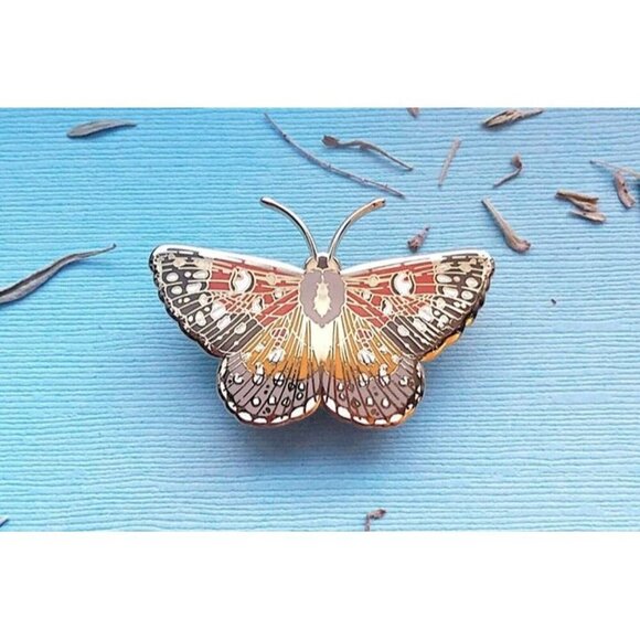 Mormon Metalmark Butterfly Enamel Pin‎ - Gold Plated Nature Jewelry & Brooch - Picture 11 of 11